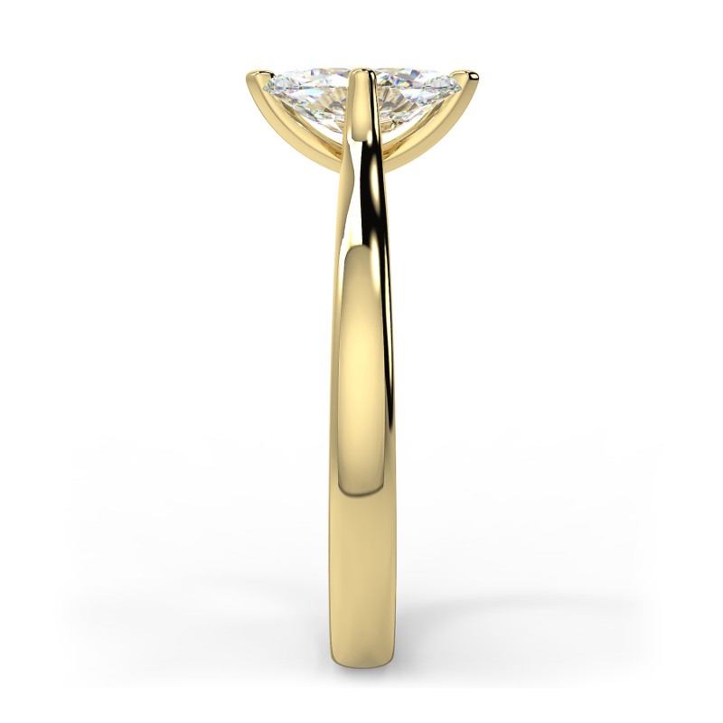 Bague Fiançailles 3ct Diamant Simulé Marquise – Or Jaune Plaqué Argent 925, Taille 7