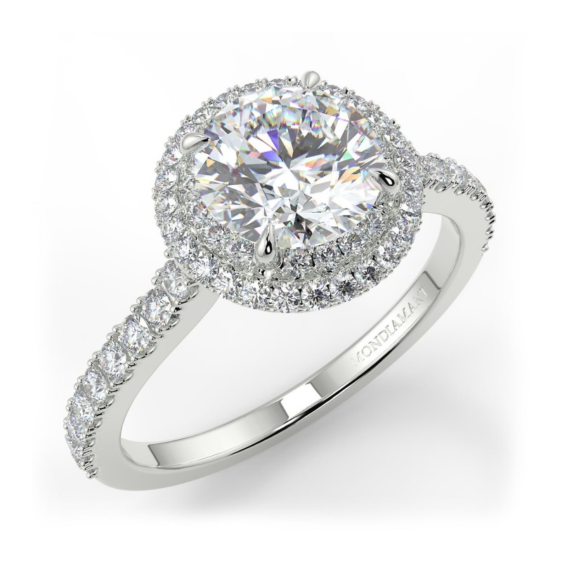 Bague de fiançailles Art déco en platine avec grappe de diamants géométriques 1,71 carat En