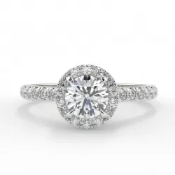 Bague Chloé diamant 0,50 carat entouré, or blanc